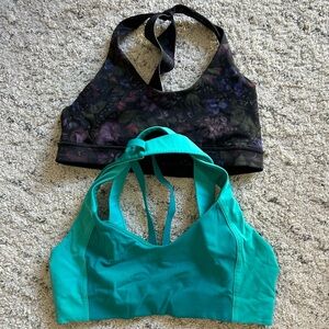 Two EUC lulu size 10 sports bras